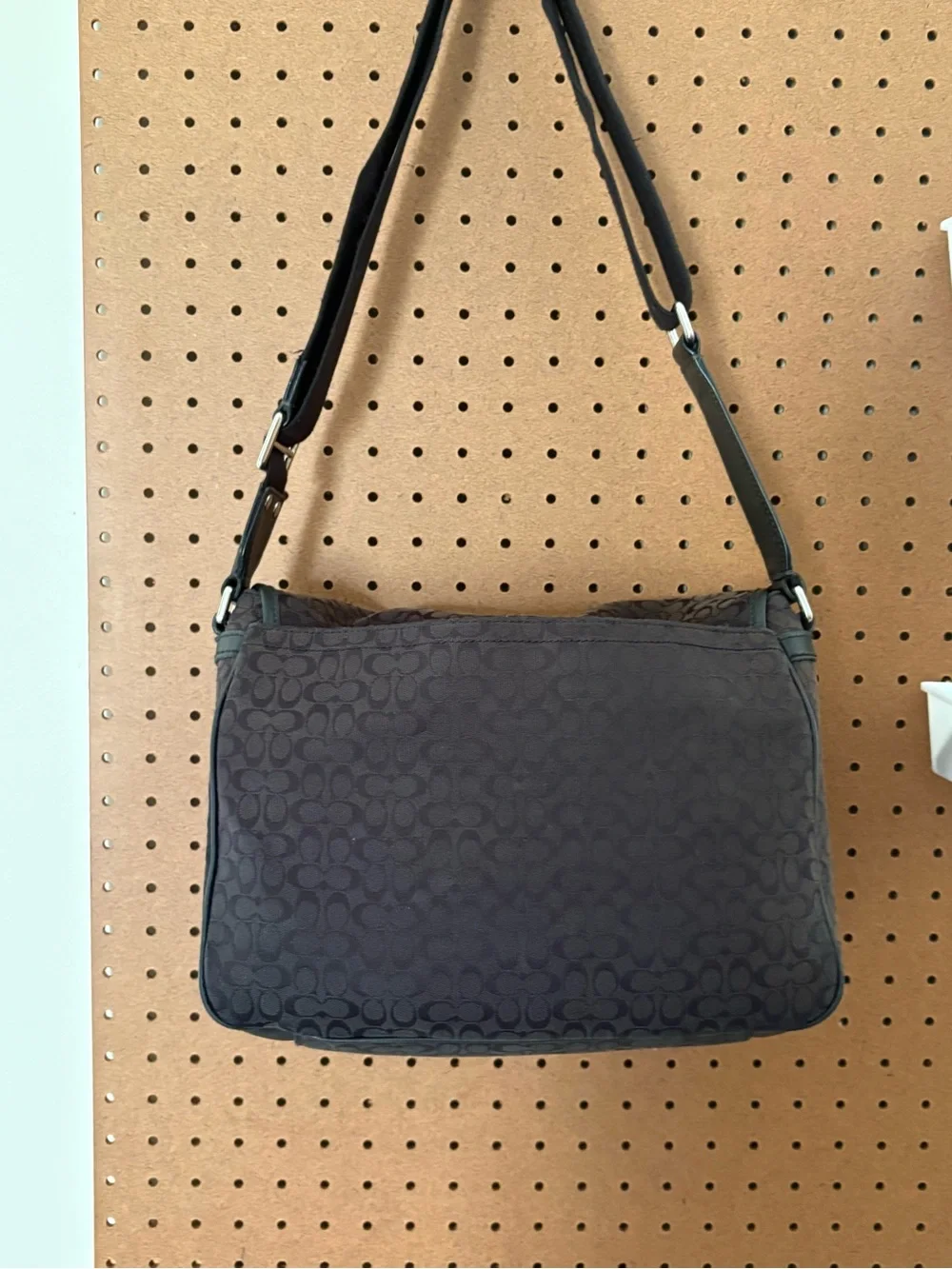 Genuine Coach Signature Jacquard Black Canvas Messenger Bag - Picture 8 of 8